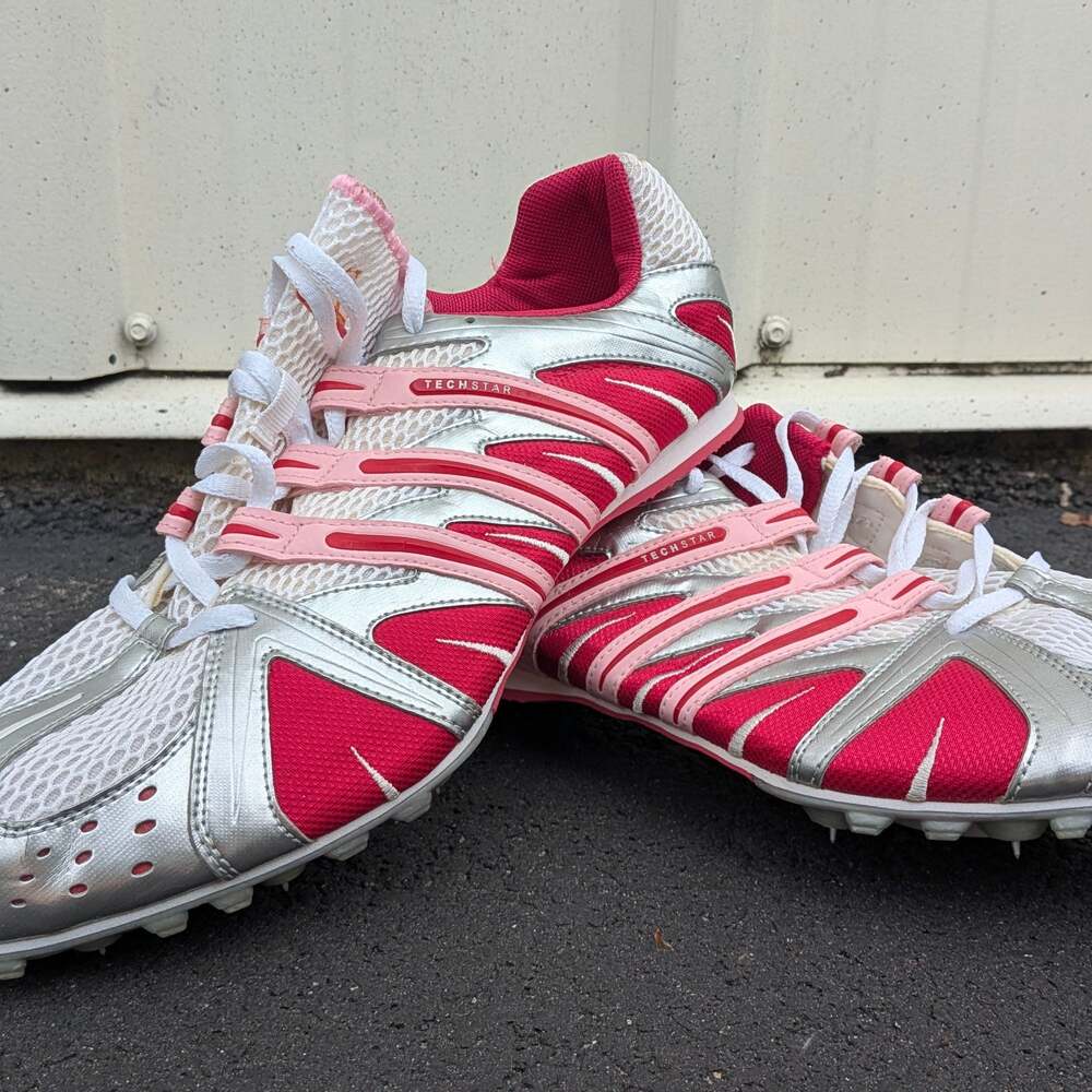 Adidas Techstar Sprint Track Spikes Pink Silver Track & Field Cleats Size 13